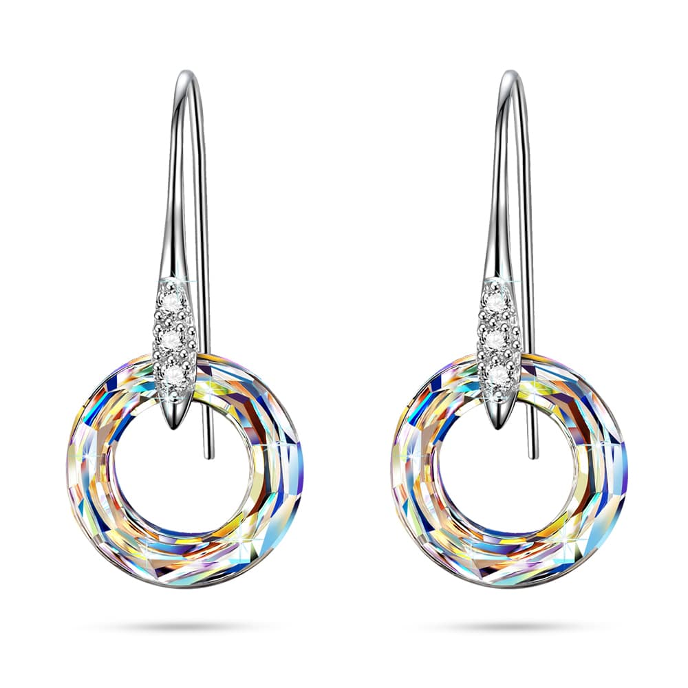 Celestial Hoop Earrings with Crystal Drops