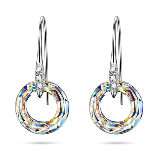 Celestial Hoop Earrings with Crystal Drops