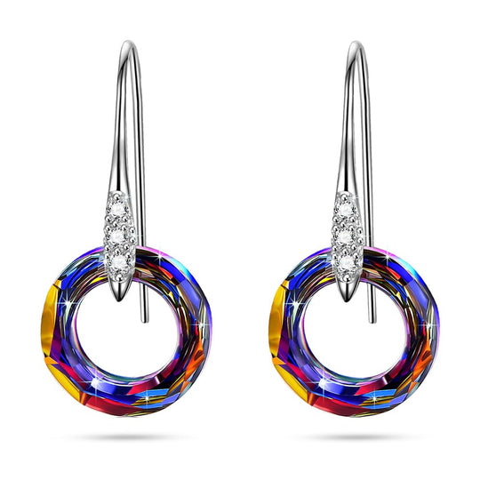 Celestial Hoop Earrings with Crystal Drops