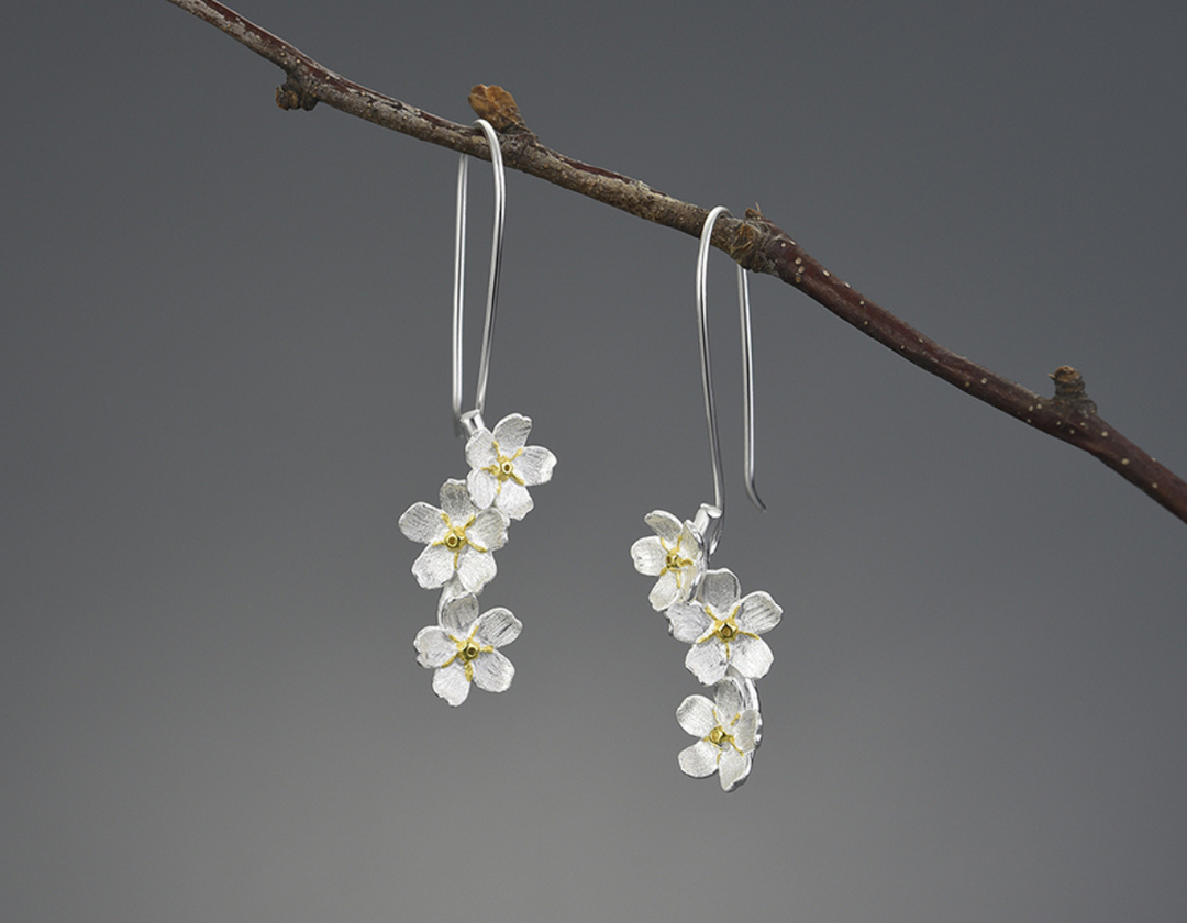 Forget-me-not Blossom Drop Earrings