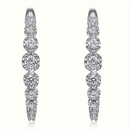 Elegant Round Zirconia Hoop Earrings