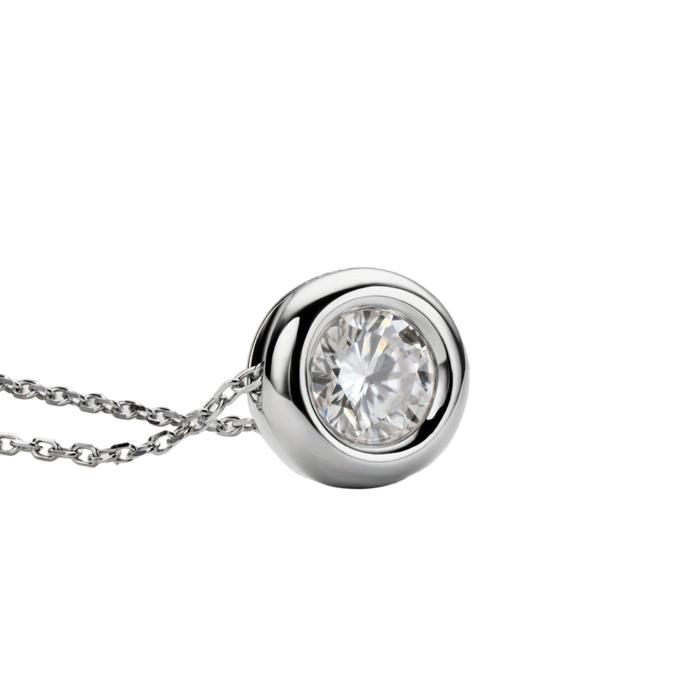 Silver Moissanite Pendant Necklace