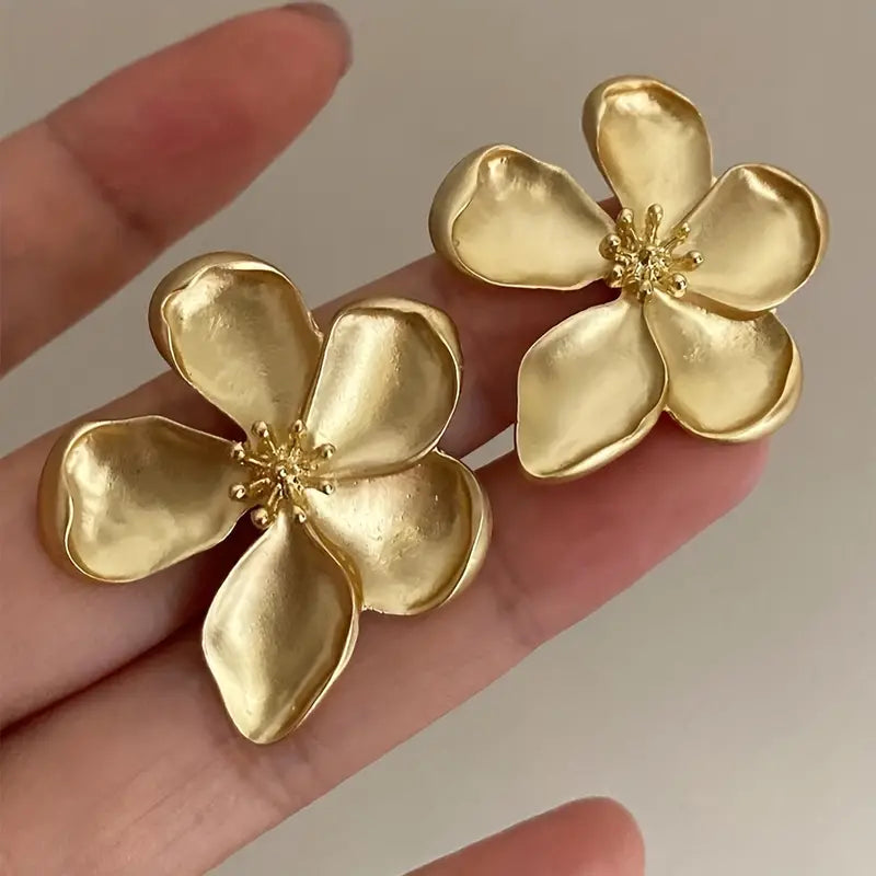Floral-Inspired Gold Earrings