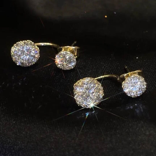 Double-Charmed Zirconia Accent Earrings