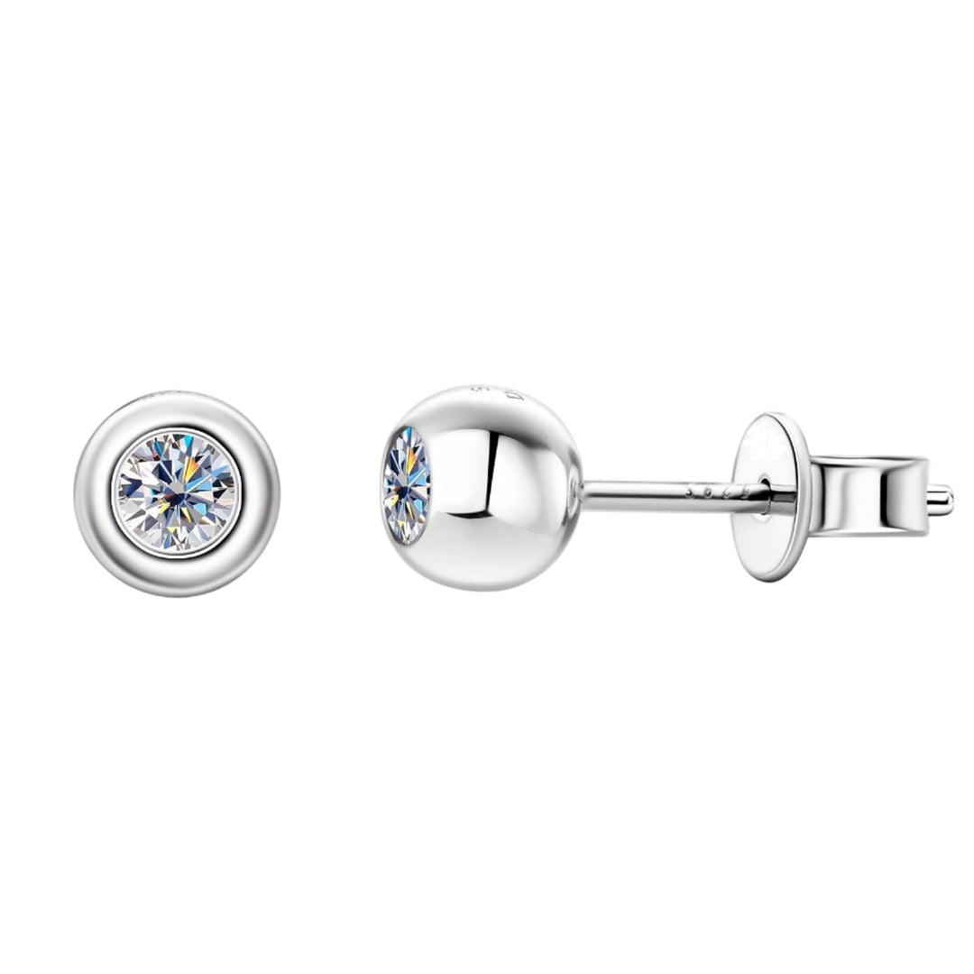 Round Moissanite Bubble Earrings