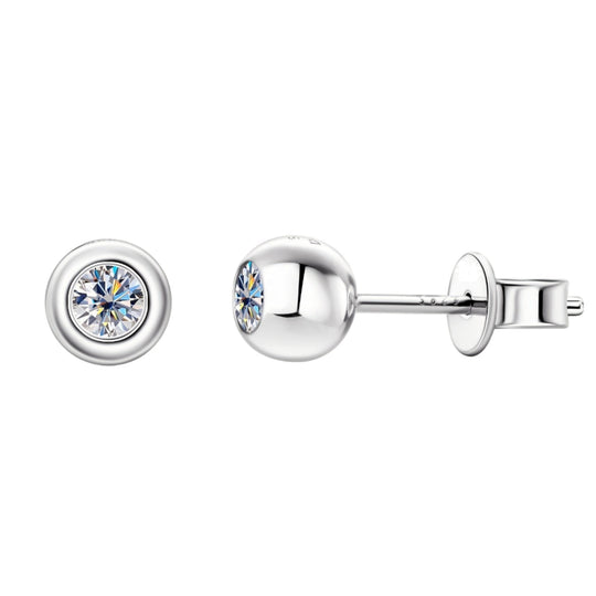 Round Moissanite Bubble Earrings