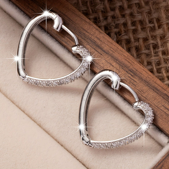 Simple Heart Hoop Earrings