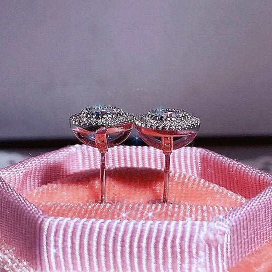 Sparkling Paved Cubic Zirconia Stud Earrings