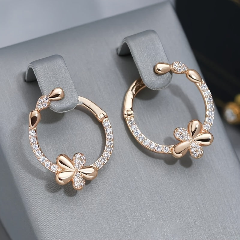 Chic Floral Hoop Earrings