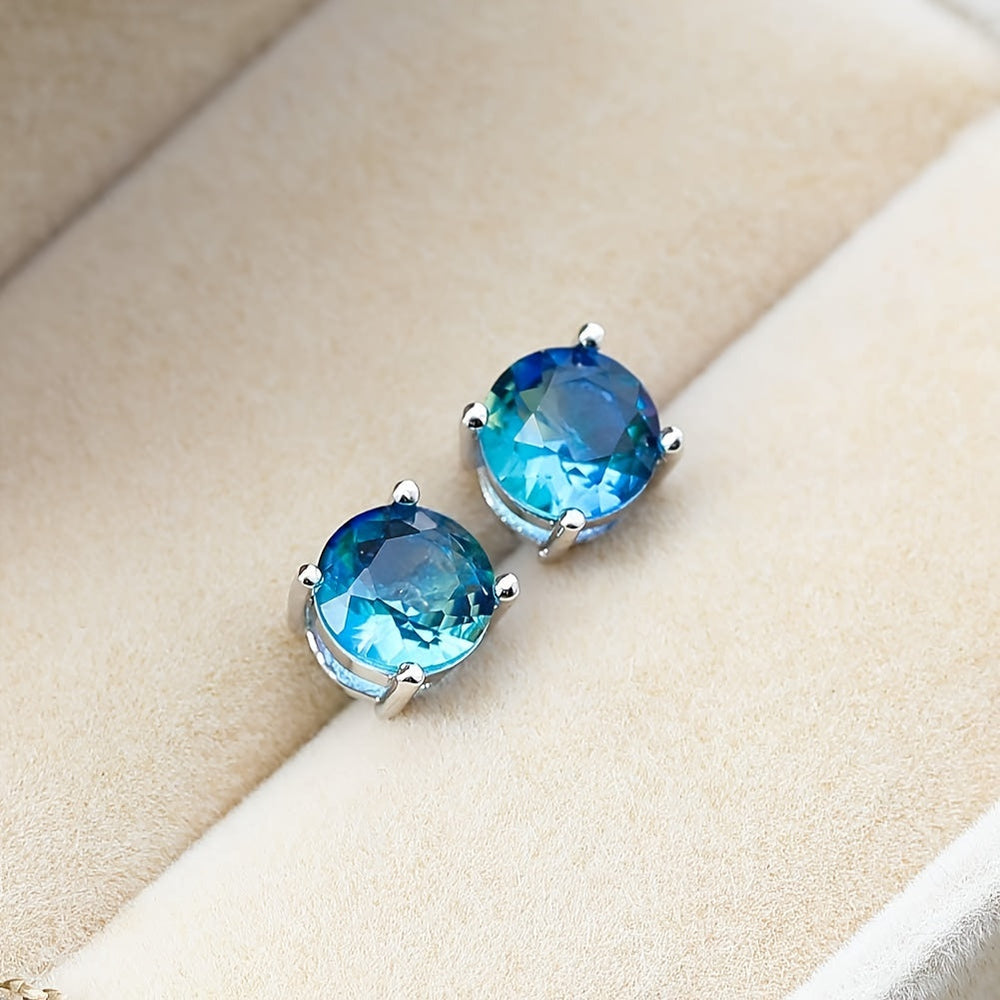 Boho Style Round Cubic Zirconia Earrings