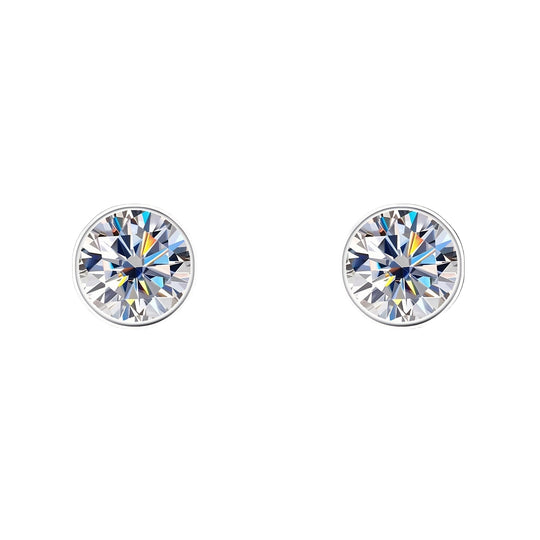 Round Moissanite Bubble Earrings