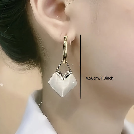 Modern Square Pendant Earrings