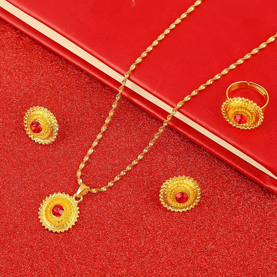 Luxury Boho 24K Gold Plated Jewelry Set