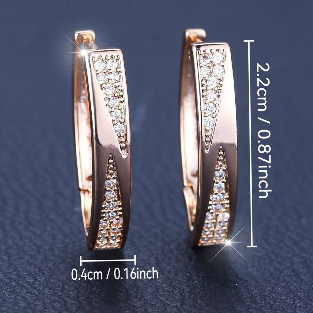 Elegant Zirconia Hoop Earrings