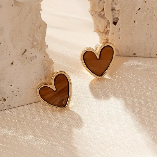 Small Heart-Shaped Stud Earrings