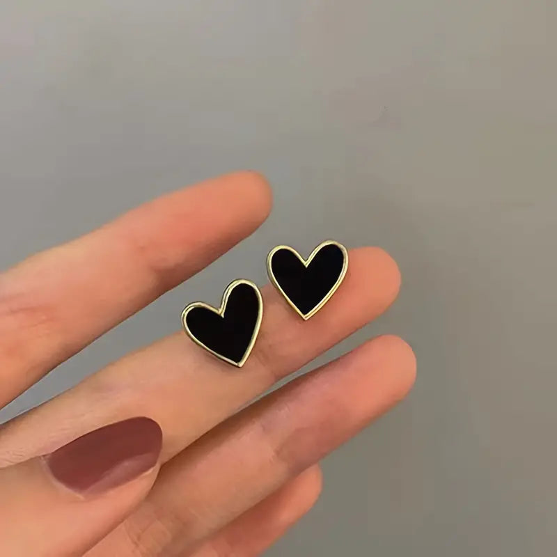 Small Heart-Shaped Stud Earrings