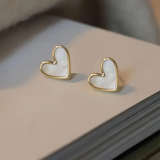 Small Heart-Shaped Stud Earrings