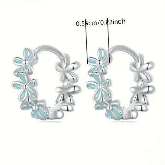 Stylish Women’s Floral Hoop Earrings