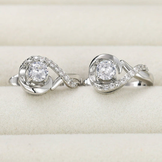 Unique Zirconia Hoop Earrings
