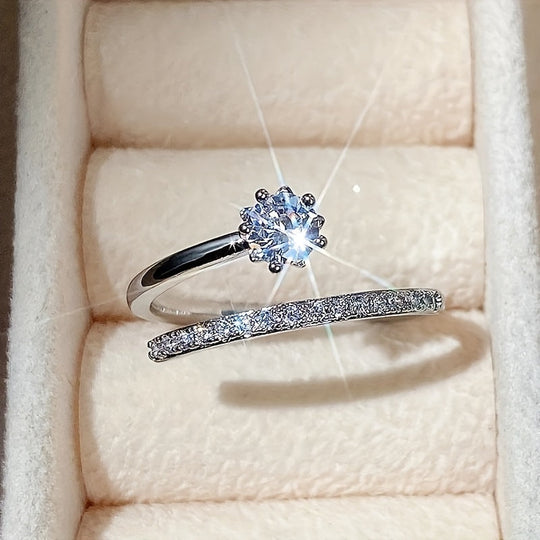 Timeless Five-Claw Zirconia Fashion Ring