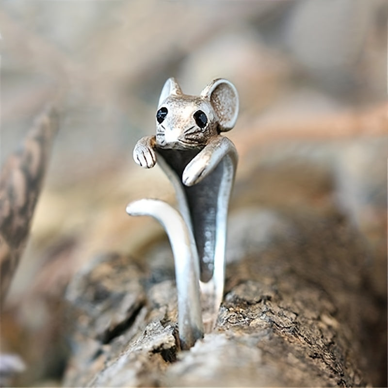 Stylish Mouse Design Adjustable Ring