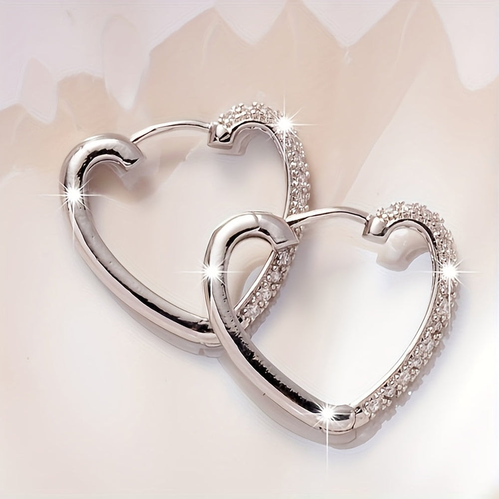 Simple Heart Hoop Earrings