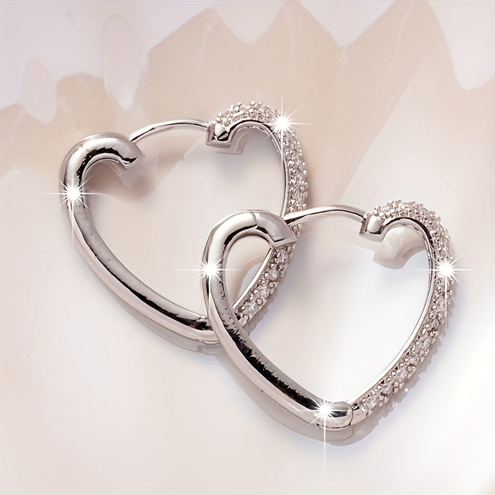 Simple Heart Hoop Earrings