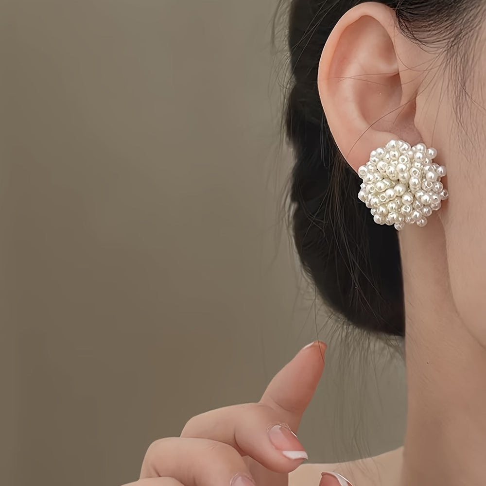 Elegant Faux Pearl Stud Earrings