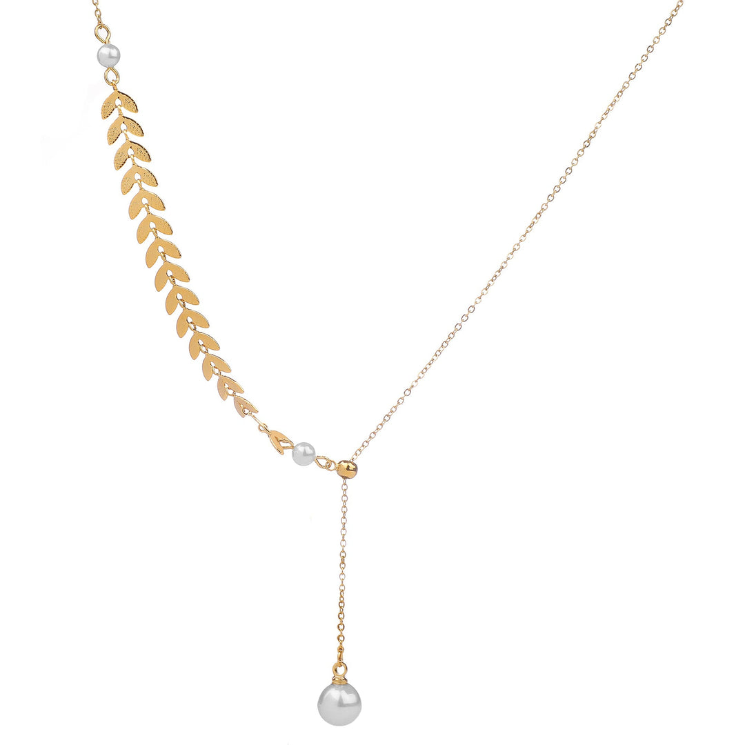 Choker with Design of Leaves Elegant Leaf Charm Choker Necklace