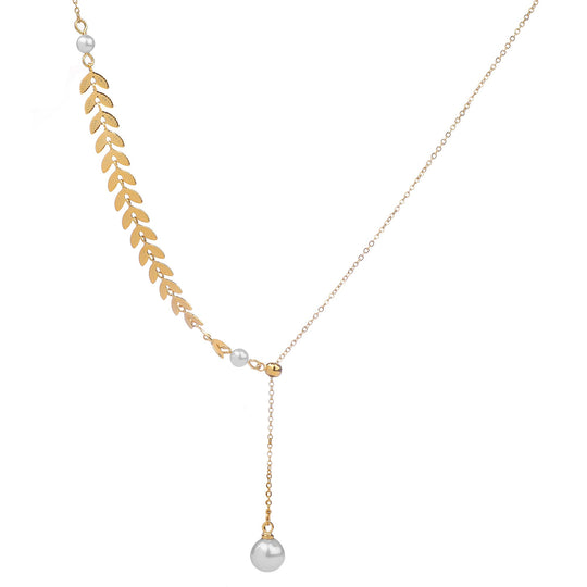 Choker with Design of Leaves Elegant Leaf Charm Choker Necklace