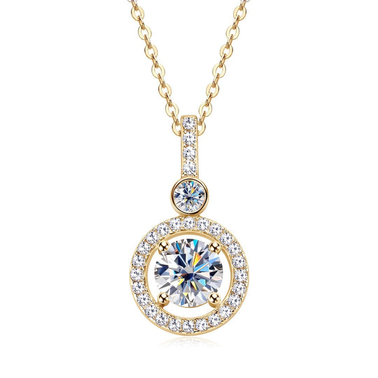 Single Strand Moissanite Pendant Necklace
