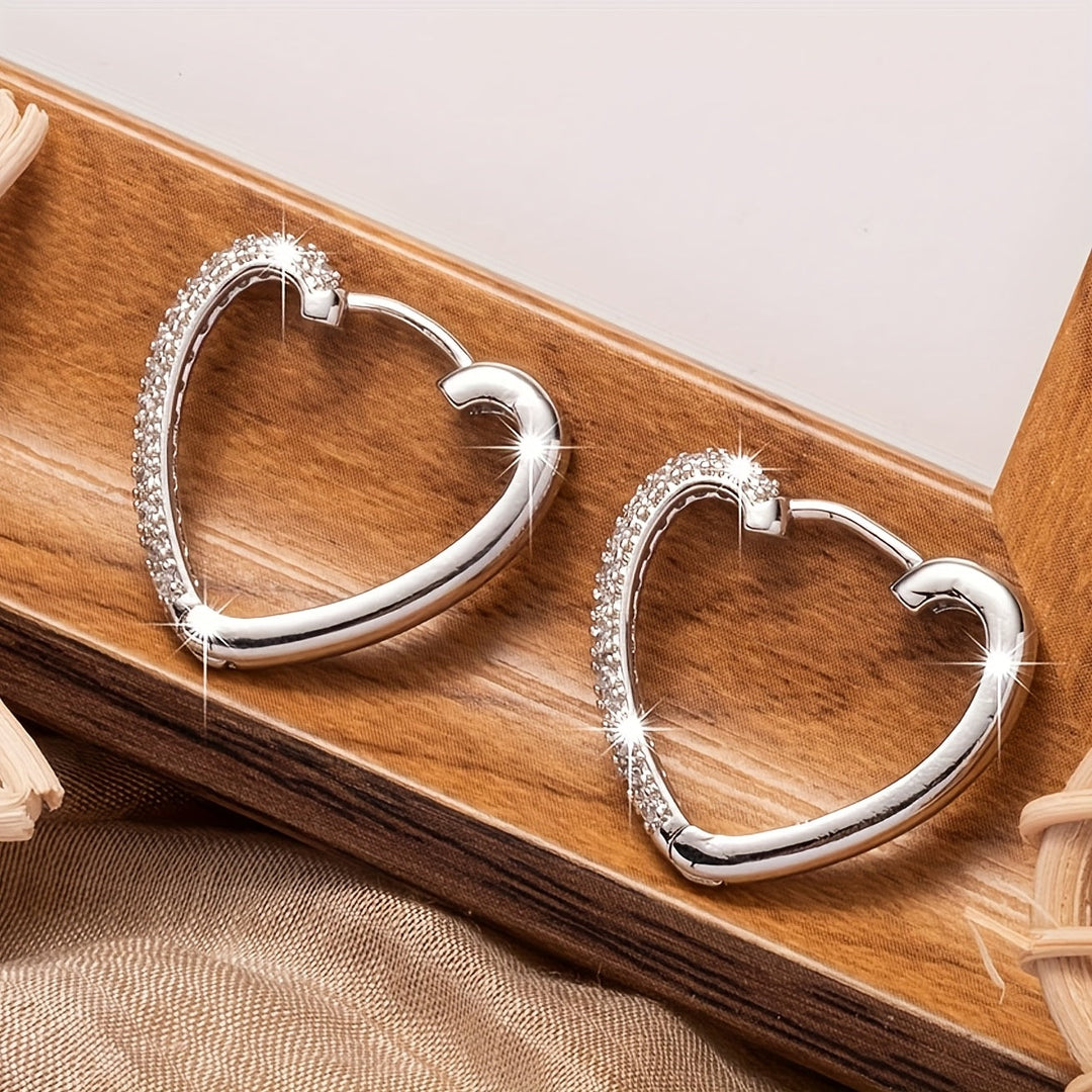 Simple Heart Hoop Earrings