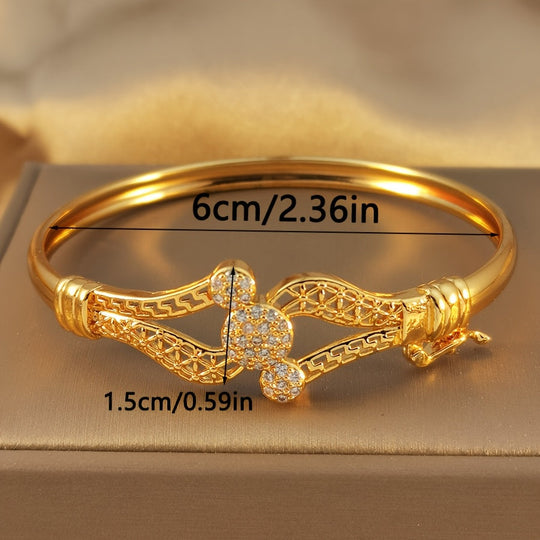 Bohemian Golden-Tone Open Bracelet