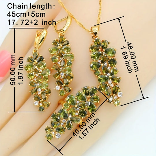 Stylish Retro Zirconia Jewelry Set