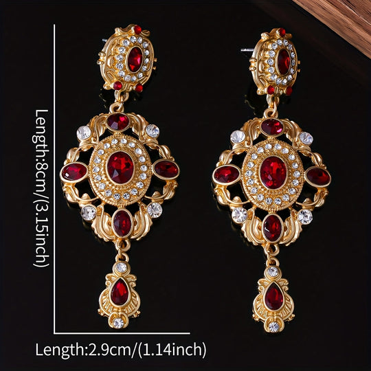 Retro Palace Style Rhinestone Earrings