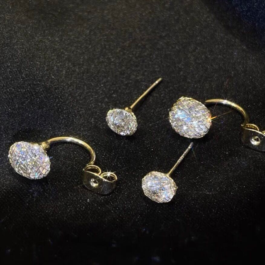 Double-Charmed Zirconia Accent Earrings