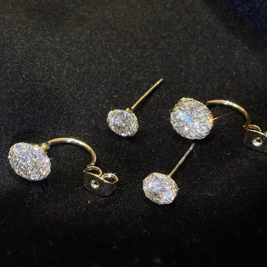 Double-Charmed Zirconia Accent Earrings