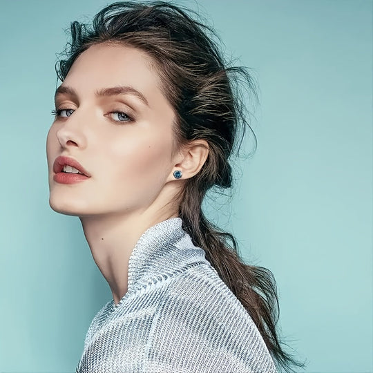 Rainbow Topaz Silver Stud Earrings