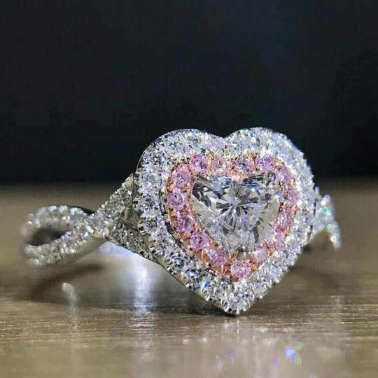 Sparkling Zirconia Heart Ring