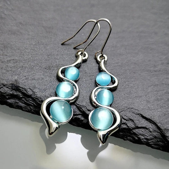 Drip Blue Dangling Earrings