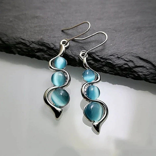 Drip Blue Dangling Earrings