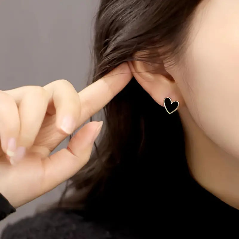 Small Heart-Shaped Stud Earrings