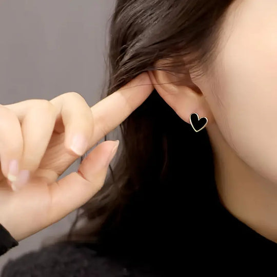 Small Heart-Shaped Stud Earrings