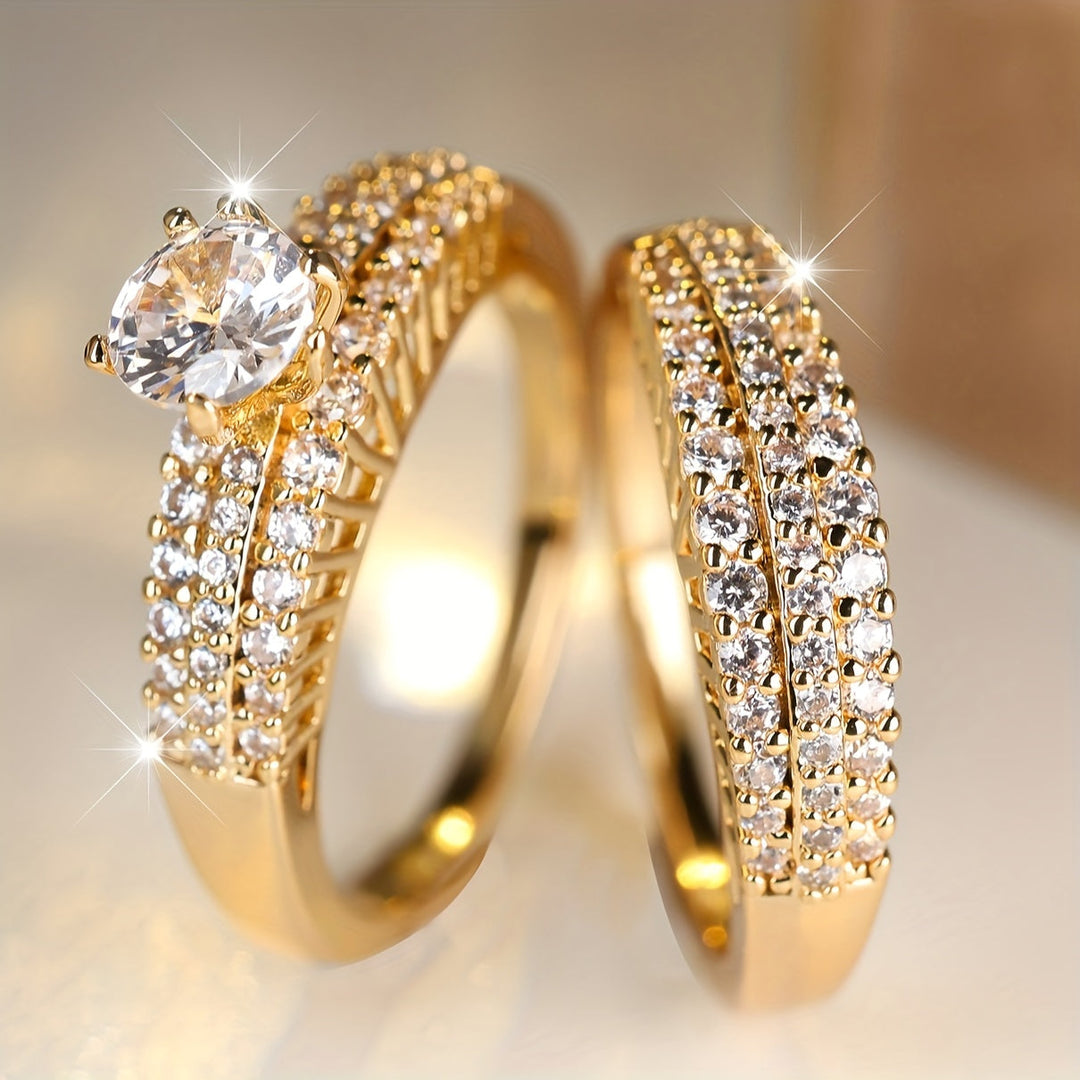 Luxury White Zirconia Ring Set