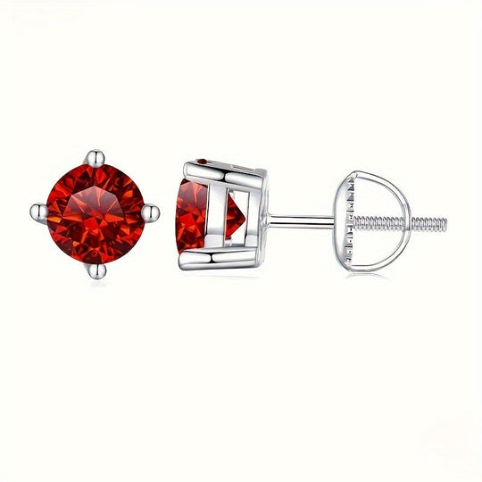 Simple Inlaid Moissanite Stud Earrings