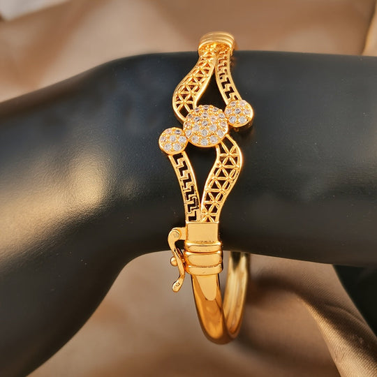 Bohemian Golden-Tone Open Bracelet