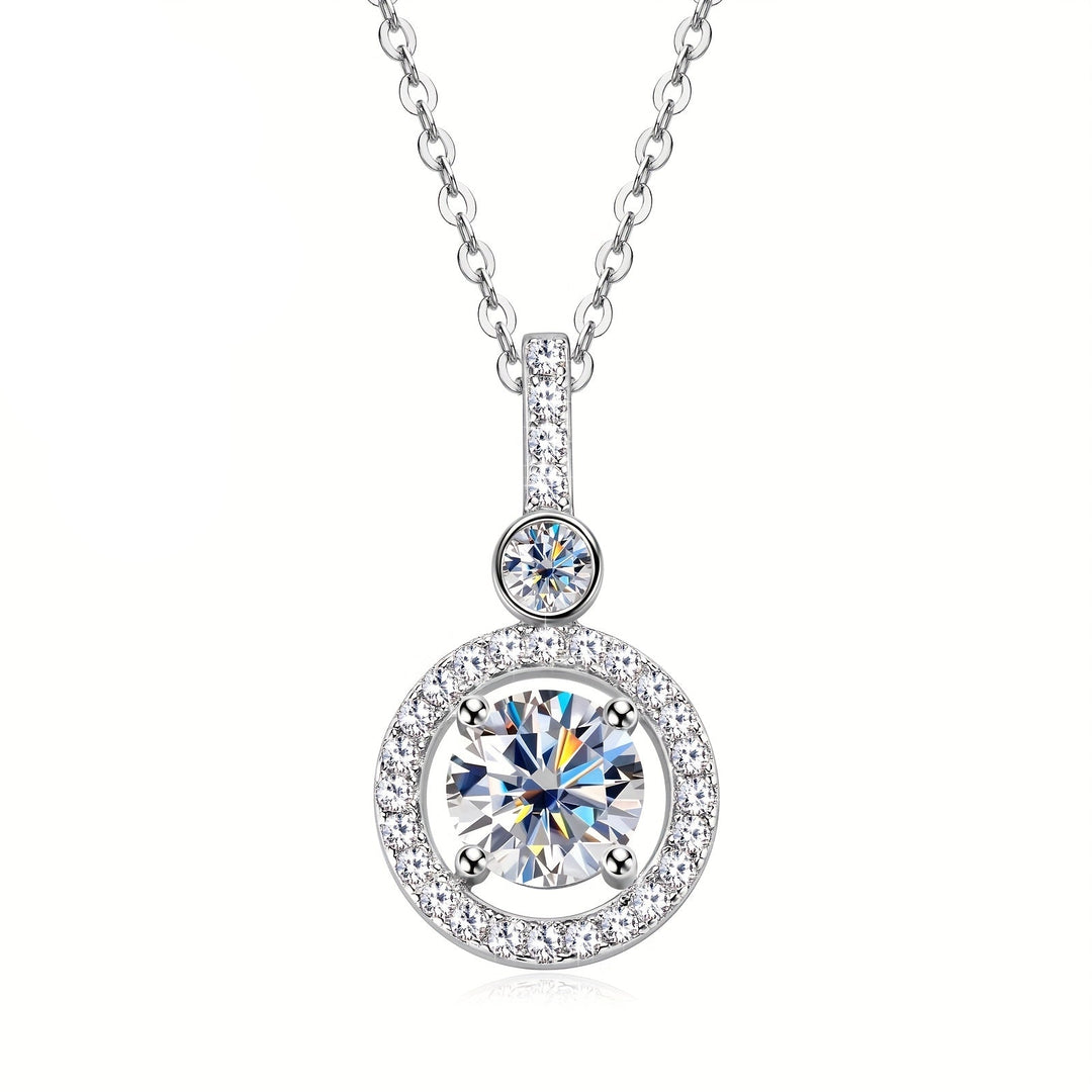 Single Strand Moissanite Pendant Necklace