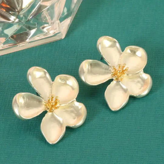 Floral-Inspired Gold Earrings