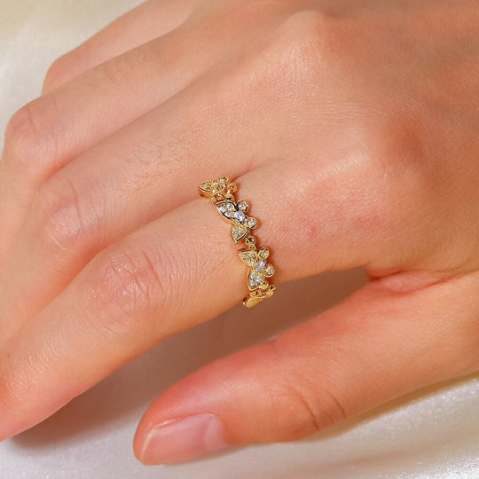 Colleen Gold Ring with Butterfly Charm