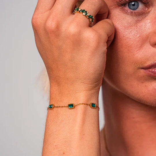 Lush Gemstone Trinity Bracelet